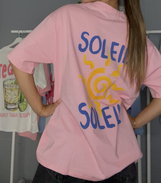 T-shirt Soleil rose
