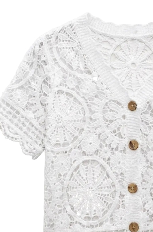 Top en Crochet Ilona Blanc