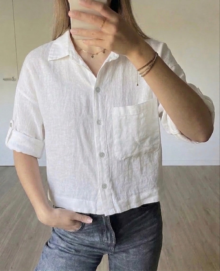 Chemise en Lin Léna blanche