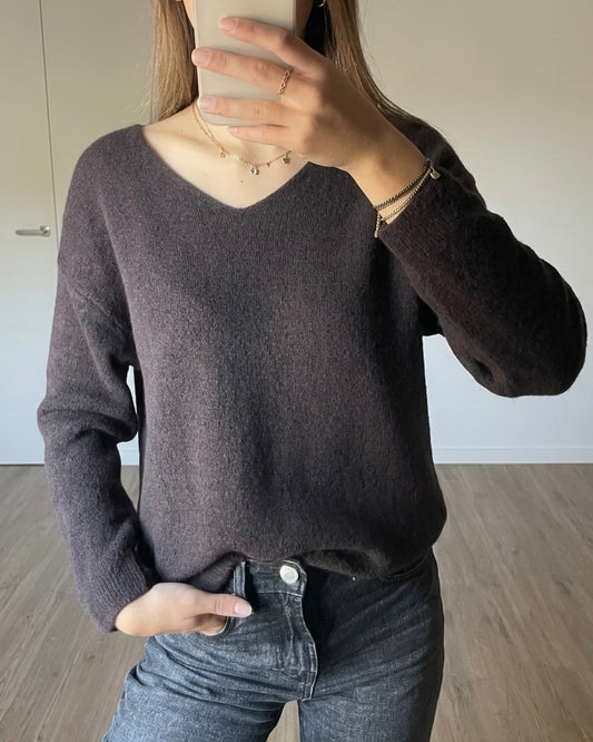Pull Leya marron foncé