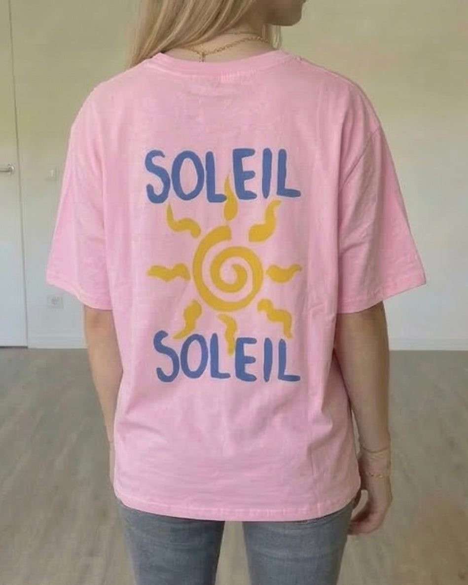 T-shirt Soleil rose