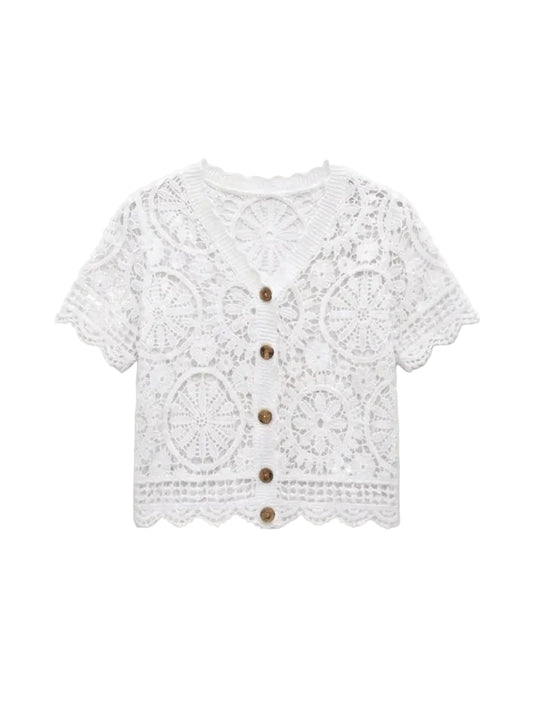 Top en Crochet Ilona Blanc