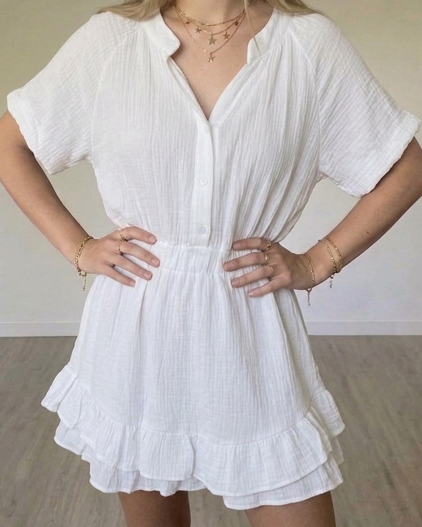 Combi short Alissa blanche