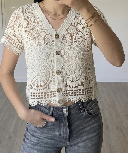 Top en Crochet Ilona Crème