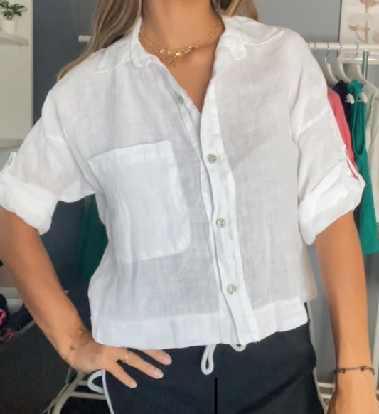 Chemise en Lin Léna blanche