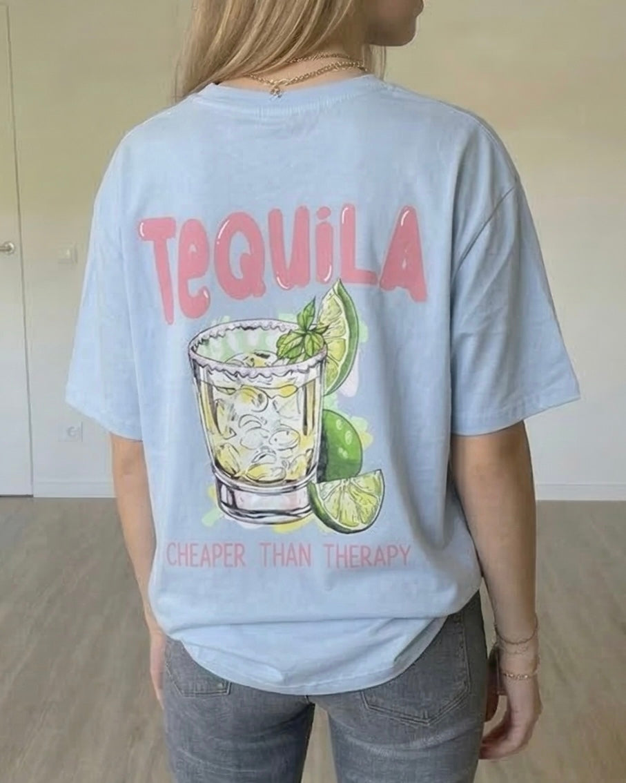 T-shirt Tequila bleu