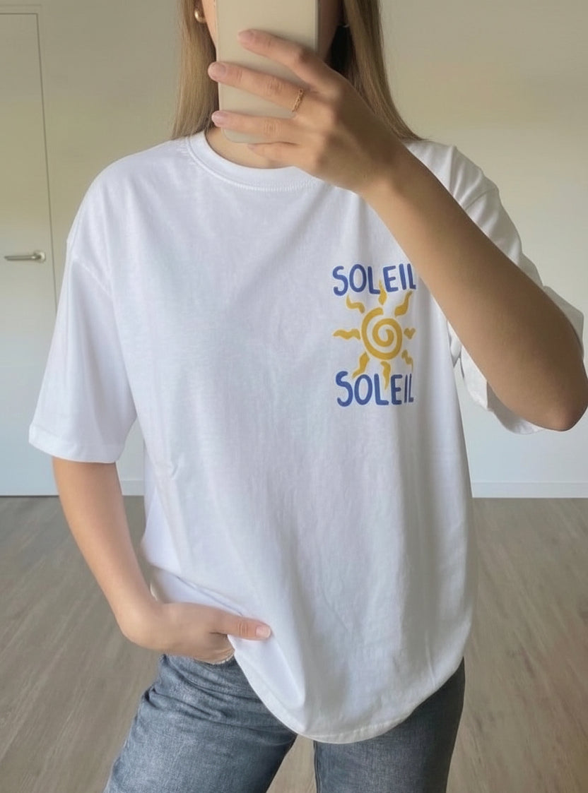 T-shirt Soleil blanc
