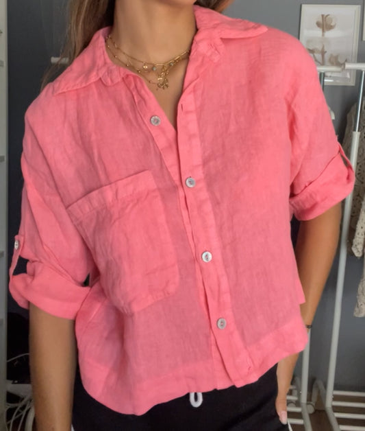 Chemise en Lin Léna Rose