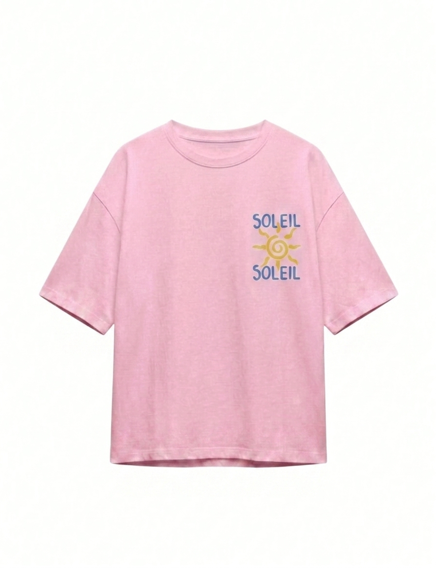 T-shirt Soleil rose