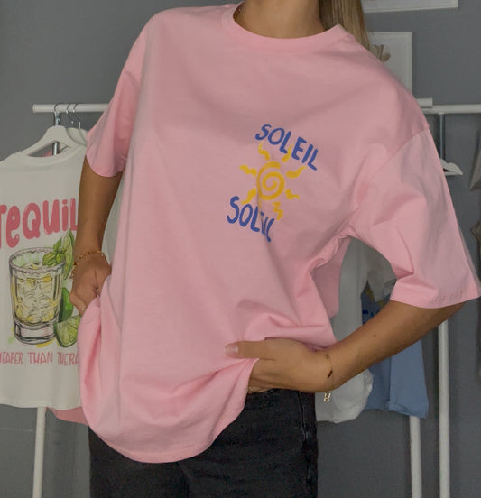 T-shirt Soleil rose