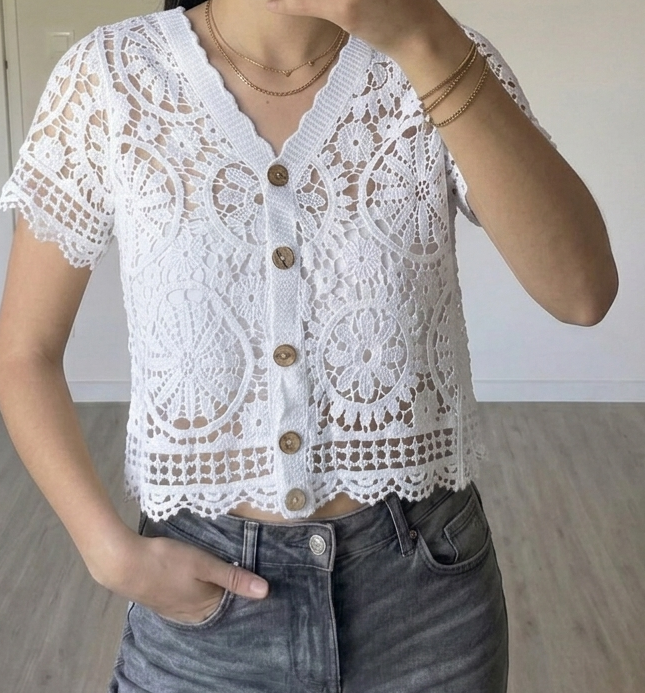 Top en Crochet Ilona Blanc