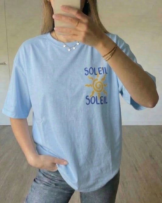 T-shirt Soleil bleu