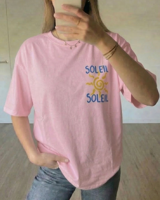 T-shirt Soleil rose