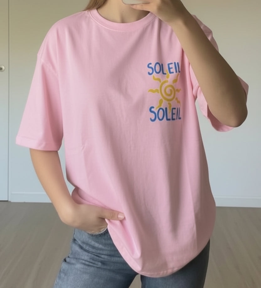 T-shirt Soleil rose