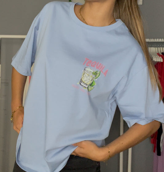 T-shirt Tequila bleu