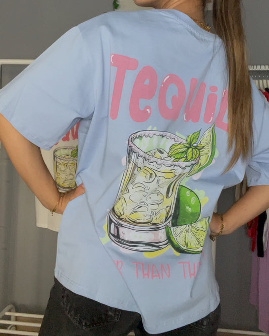 T-shirt Tequila bleu