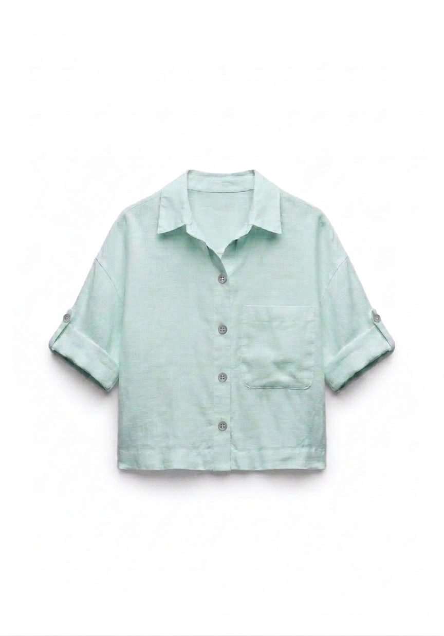 Chemise en Lin Léna vert d’eau