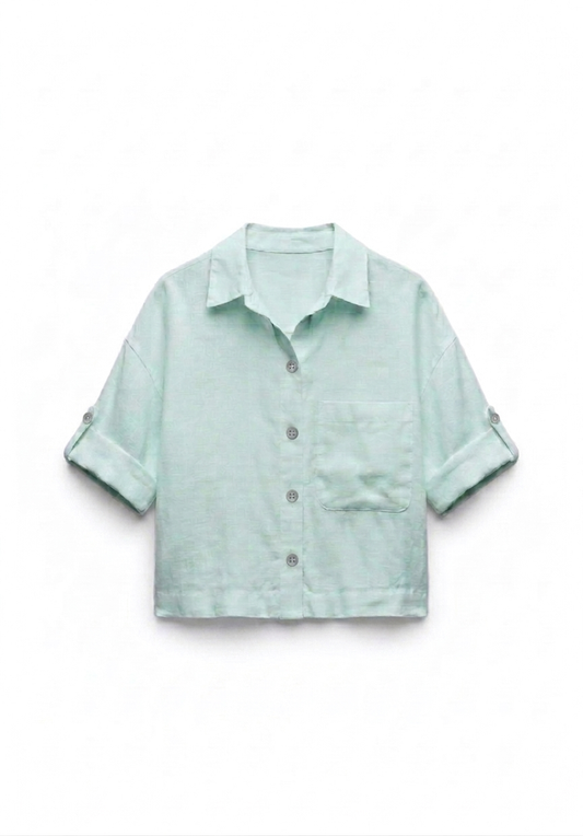 Chemise en Lin Léna vert d’eau